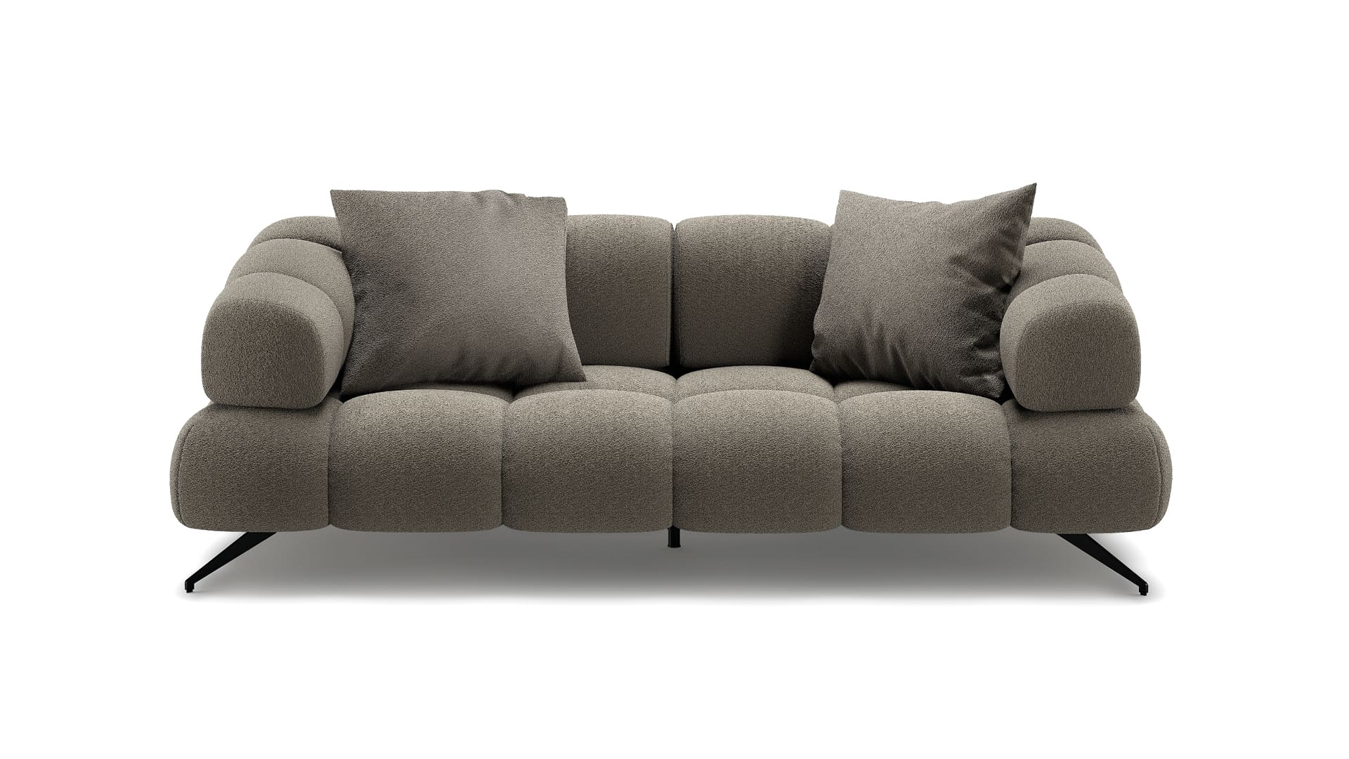 Canapé 2 Places Contemporain – Dossier Et Accoudoirs Réglables, Microfibre, Pieds Métal – Gris Foncé – Capacité 230 Kg